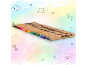 Giz de Cera Amadeirado 12 Cores 4 em 1 - Leo&Leo