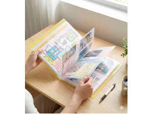 Pasta Catalogo 40 Plasticos Clear Book Amarela